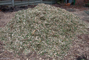 Mulch ready to be spread on the garden